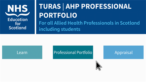 select the professional portfolio option once registered and signed in