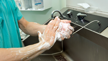 Clinician washing hands image