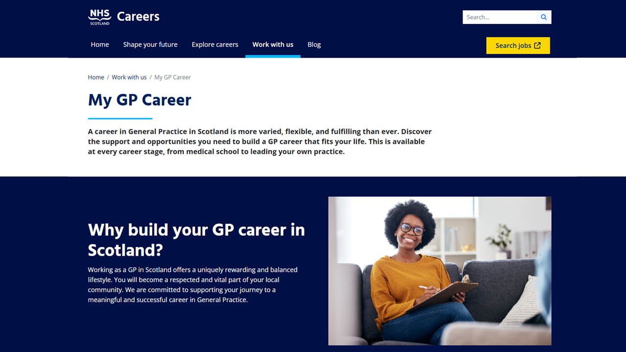 New online hub launched to support General Practitioner careers in Scotland image